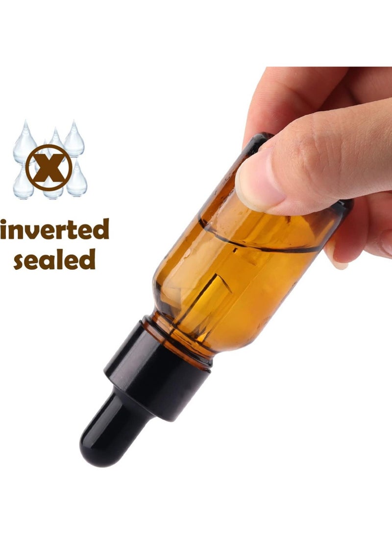 YOUGE 8PCS Amber Dropper Bottle, Empty Eye Glass Dropper Bottles with Glass Pipette Dropper, Small Sample Glass Bottles for Essential Oil Diffuser, Massage, Beauty Oil Mix (15ml) - Image 4